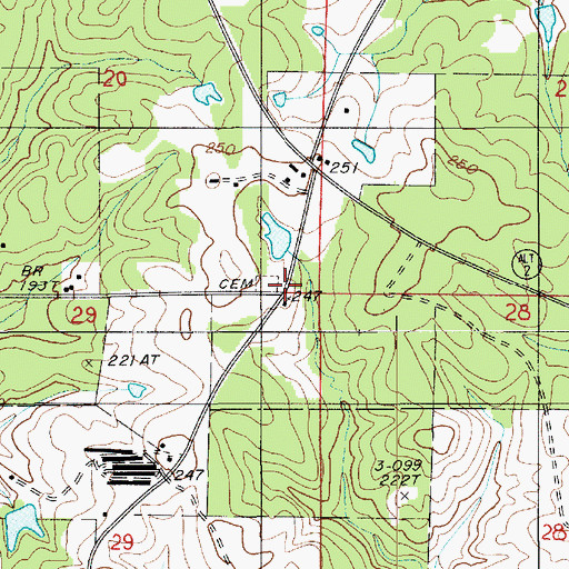 Topographic Map of Hebron Church, LA