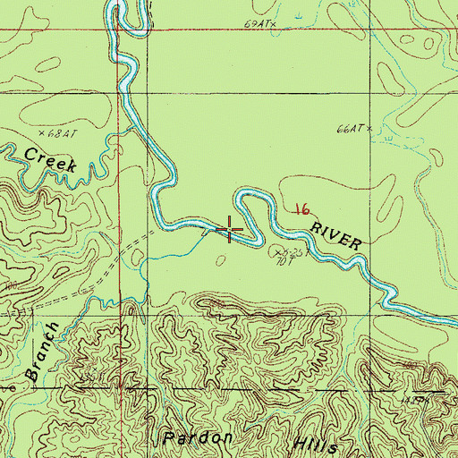 Topographic Map of Hemphill Branch, LA