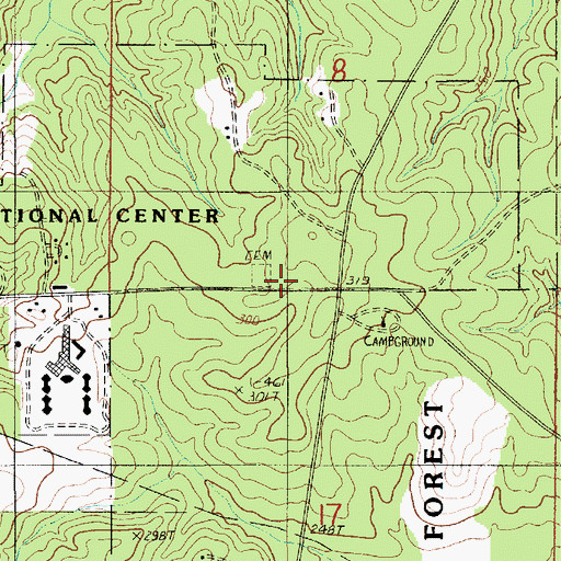 Topographic Map of Hightower Cemetery, LA
