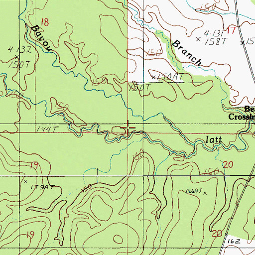 Topographic Map of Hill Bayou, LA