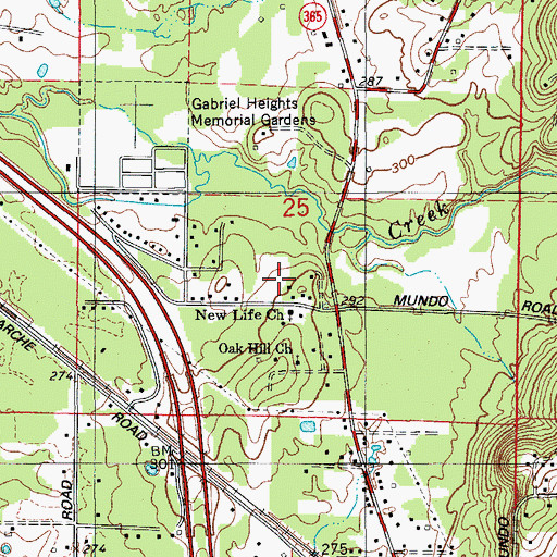 Topographic Map of Shaw School, AR