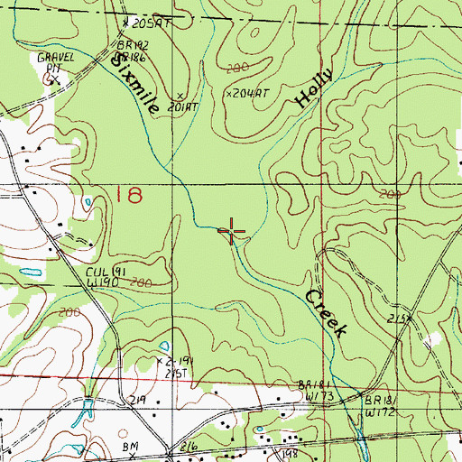 Topographic Map of Holly Branch, LA