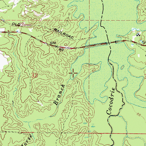 Topographic Map of Horse Branch, LA