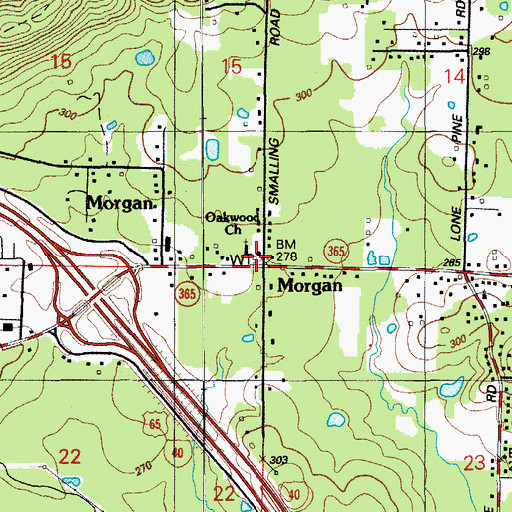 Topographic Map of Shaw School, AR