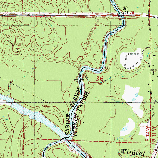 Topographic Map of Hunter Branch, LA