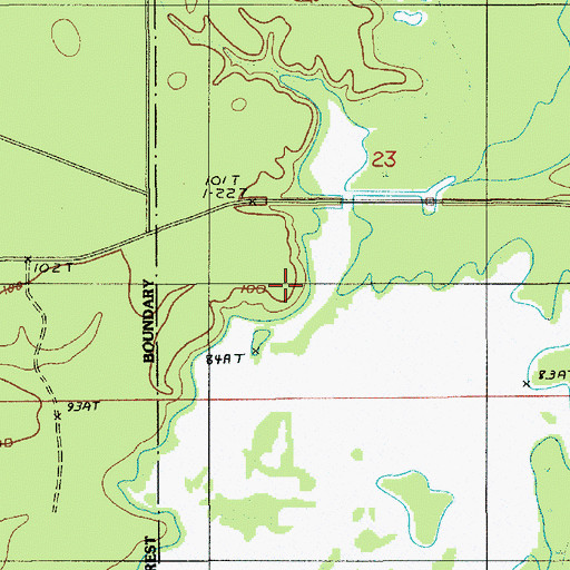 Topographic Map of Hurley Branch, LA