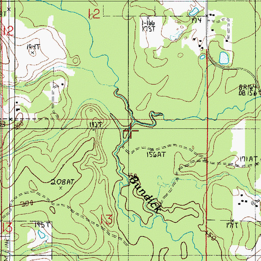 Topographic Map of Hurricane Branch, LA