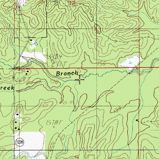 Topographic Map of Hurricane Branch, LA