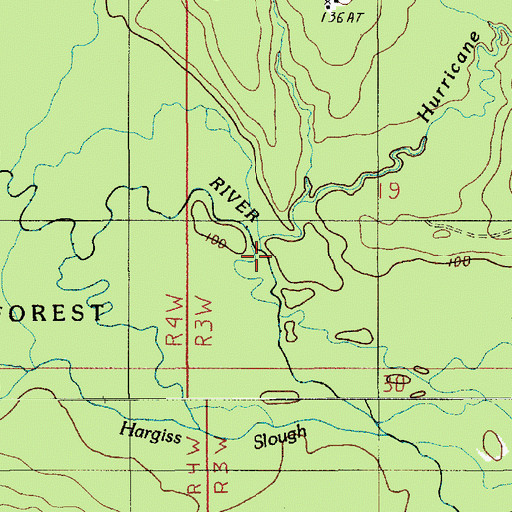 Topographic Map of Hurricane Creek, LA