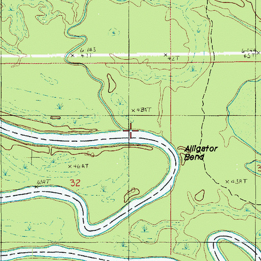 Topographic Map of Hurricane Creek, LA