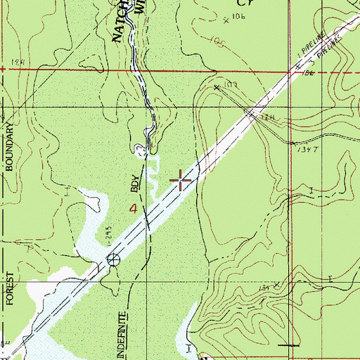 Topographic Map of Hurricane Creek, LA