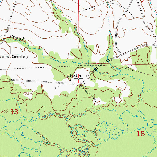 Topographic Map of Hutton, LA
