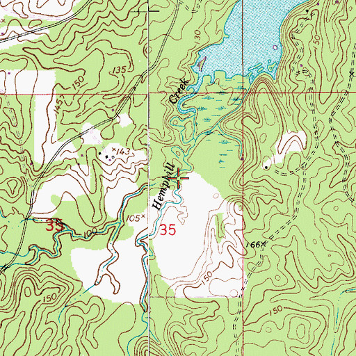 Topographic Map of Indian Creek, LA