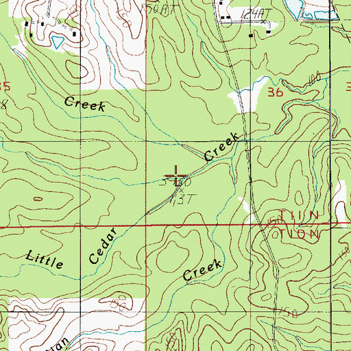 Topographic Map of Indian Creek, LA