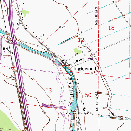 Topographic Map of Inglewood, LA