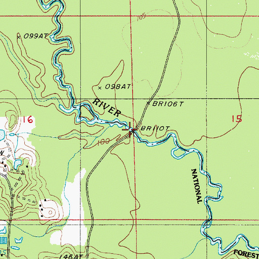 Topographic Map of Iron Branch, LA