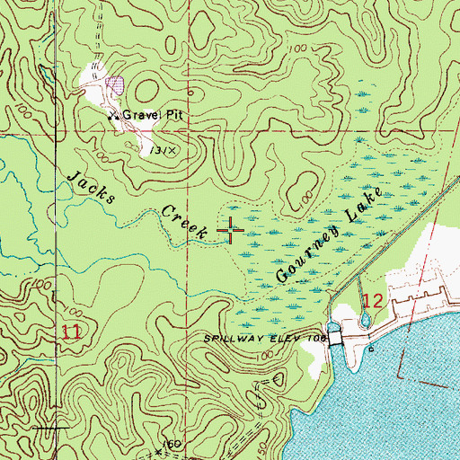 Topographic Map of Jacks Creek, LA