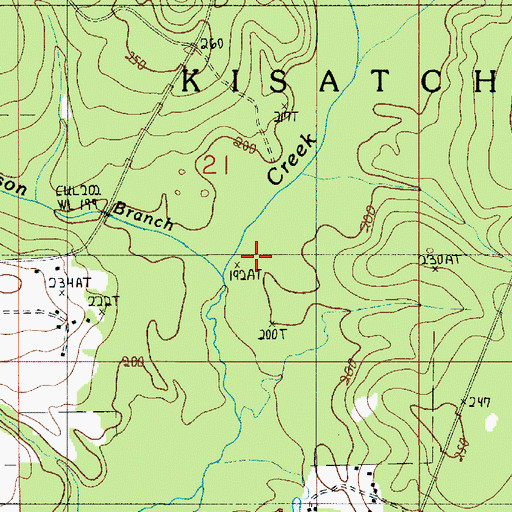 Topographic Map of Jackson Branch, LA