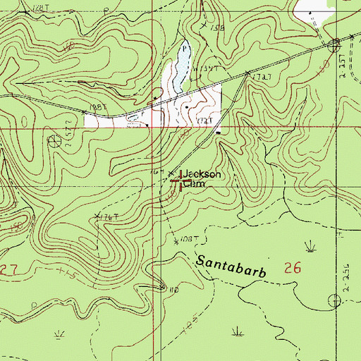 Topographic Map of Jackson Cemetery, LA