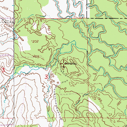 Topographic Map of Jericho, LA