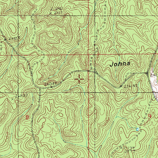Topographic Map of Johns Hills, LA