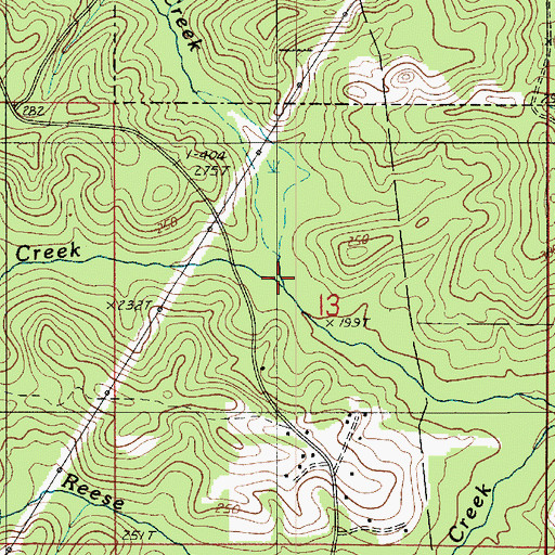 Topographic Map of Johnson Creek, LA