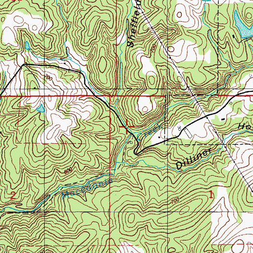 Topographic Map of Sheffield Hollow, AR