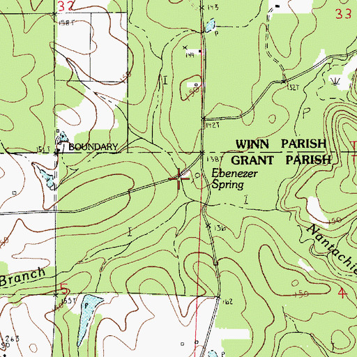 Topographic Map of Kadesh Branch, LA