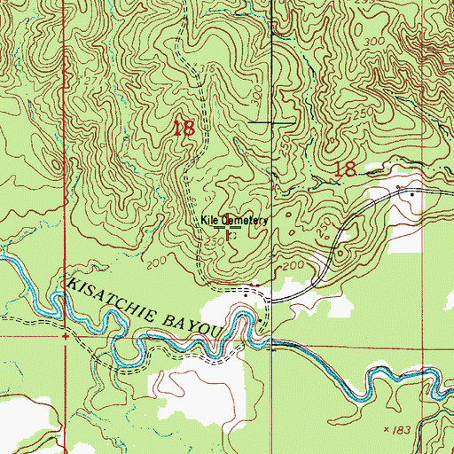 Topographic Map of Kile Cemetery, LA