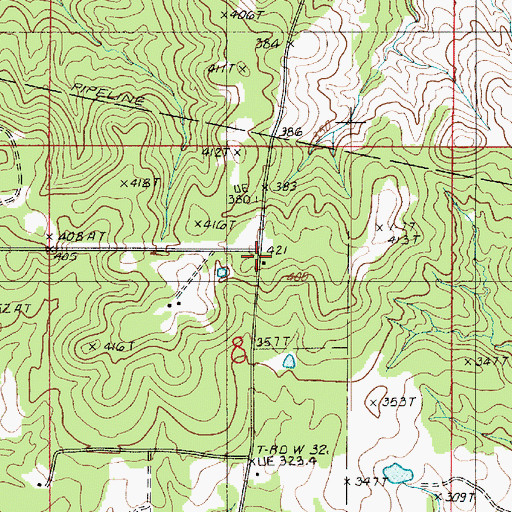 Topographic Map of King Cemetery, LA
