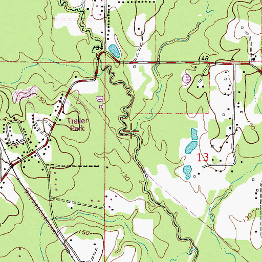 Topographic Map of Kitchen Creek, LA