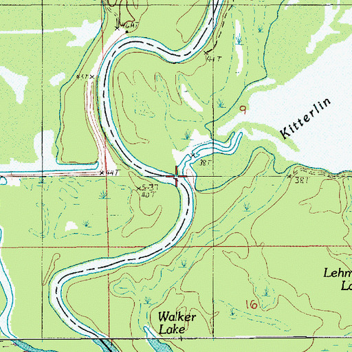Topographic Map of Kitterlin Creek, LA
