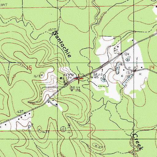 Topographic Map of L'Eau Frete Creek, LA