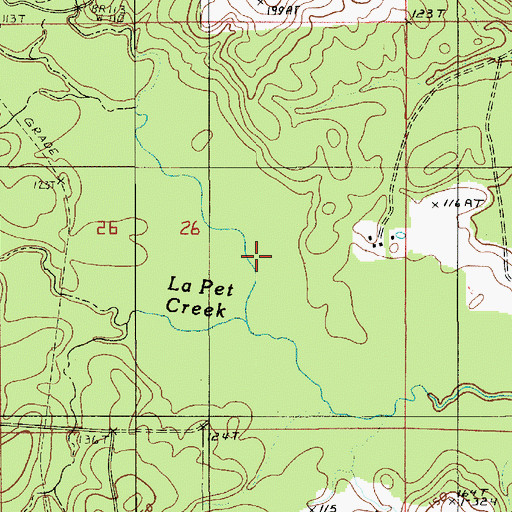 Topographic Map of LaPet Creek, LA
