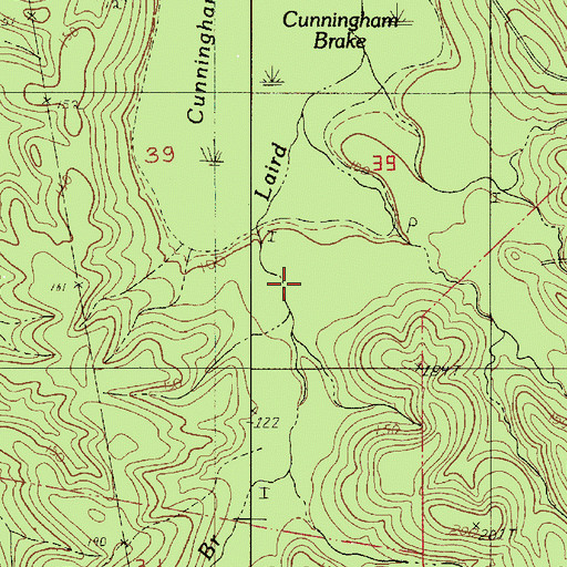 Topographic Map of Laird Branch, LA