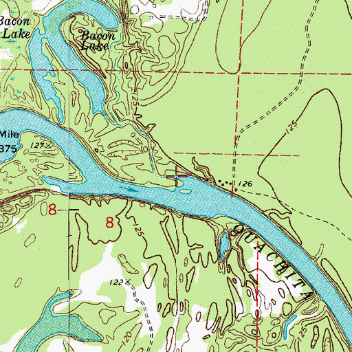 Topographic Map of Shell Lake Slough, AR