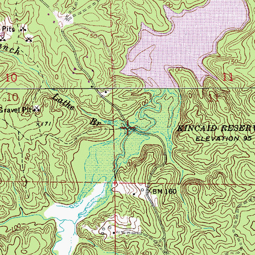 Topographic Map of Lathe Branch, LA