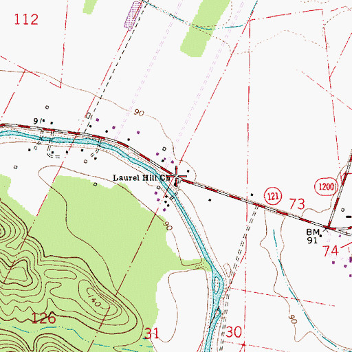 Topographic Map of Laurel Hill Church, LA