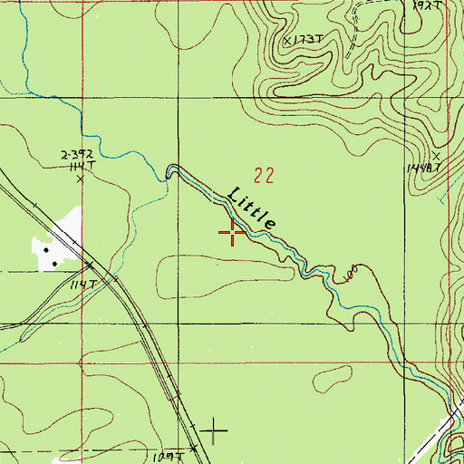 Topographic Map of Lee Creek, LA