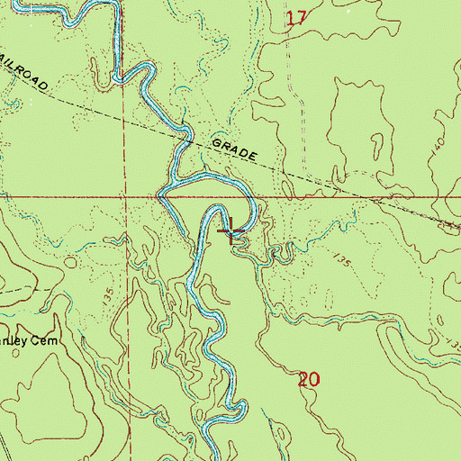 Topographic Map of Lemeuse Creek, LA