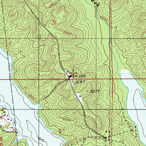 Topographic Map of Liberty Hill School, LA