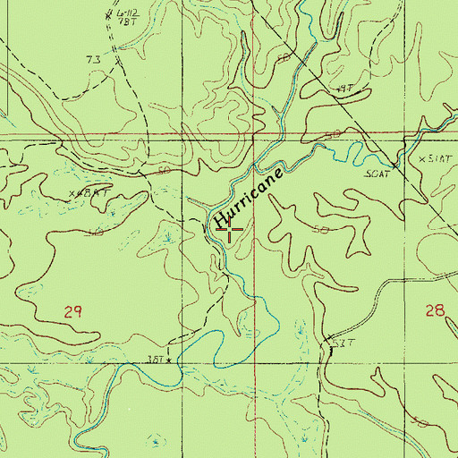 Topographic Map of Lick Branch Hurricane Creek, LA