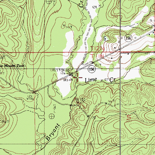 Topographic Map of Lime Creek, LA