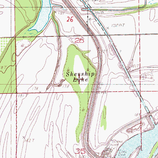 Topographic Map of Shenship Lake, AR