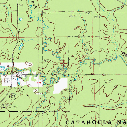 Topographic Map of Little Bear Creek, LA