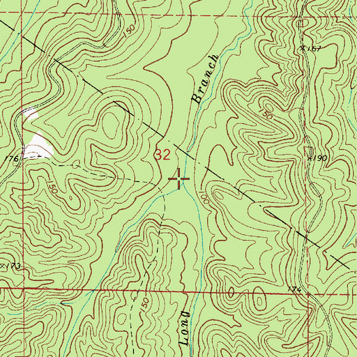 Topographic Map of Little Brushy Creek, LA