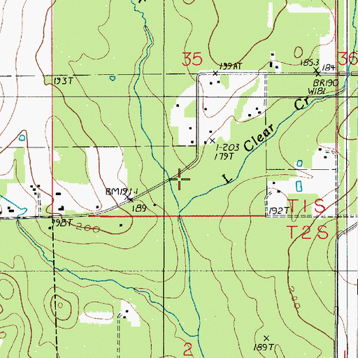 Topographic Map of Little Clear Creek, LA
