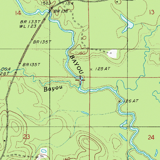 Topographic Map of Little Corney Creek, LA