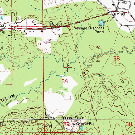 Topographic Map of Little Creek, LA