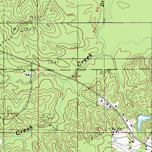 Topographic Map of Little Dry Creek, LA